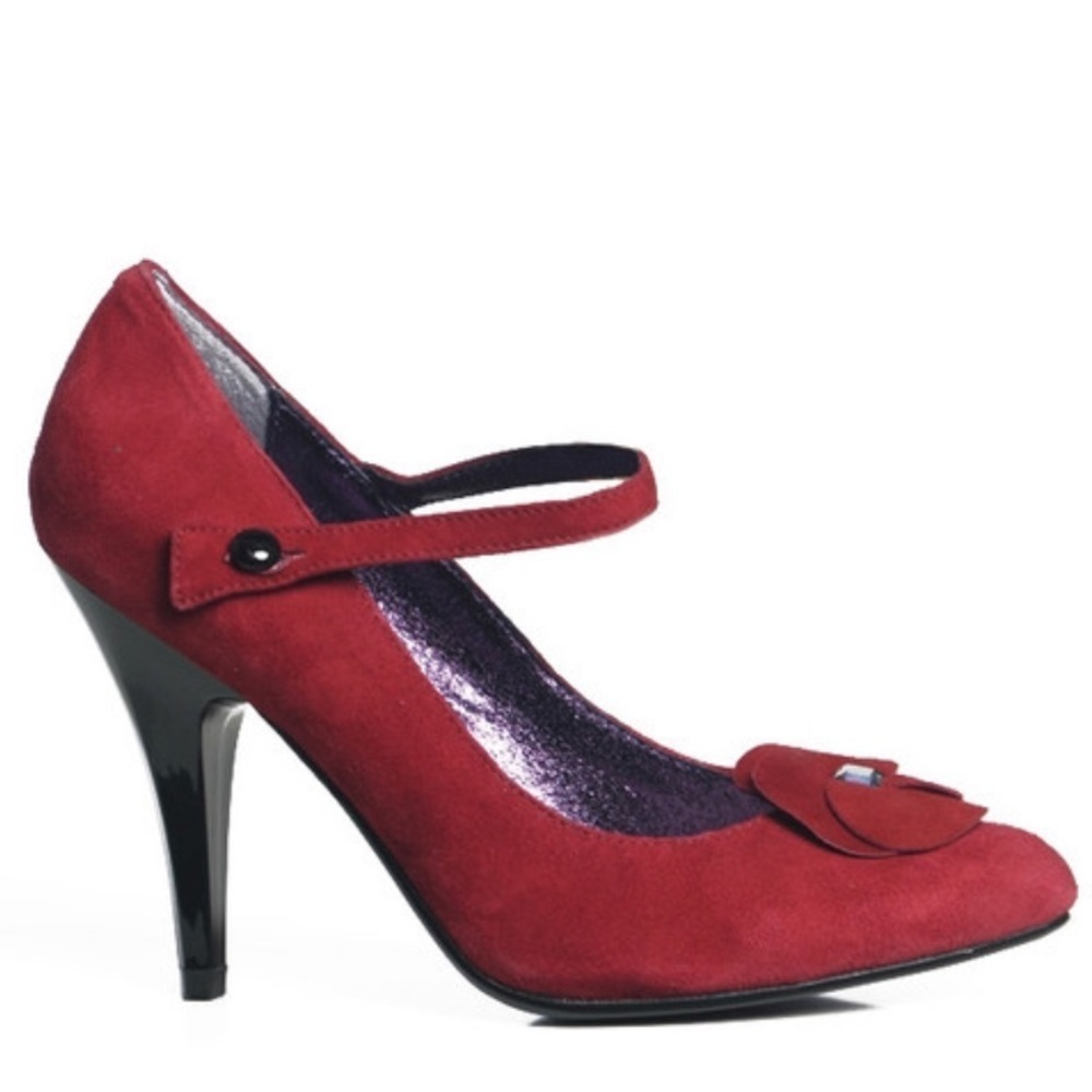 Poetic License Collectors Item Mary Jane Pumps Red Suede Stilettos Size 9